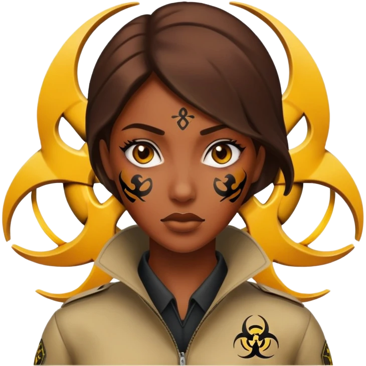 ☣️👩🏽 emoji
