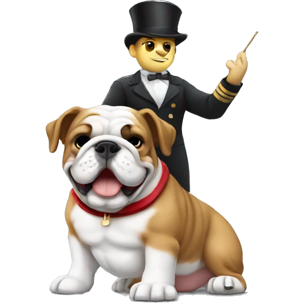 english bulldog conductor music emoji