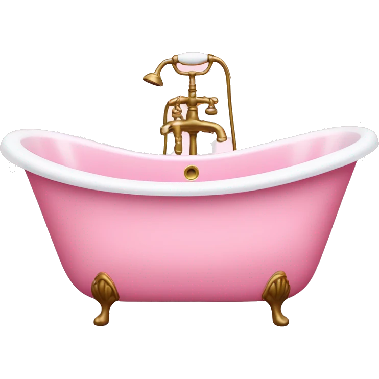 large pink fancy bath tub emoji