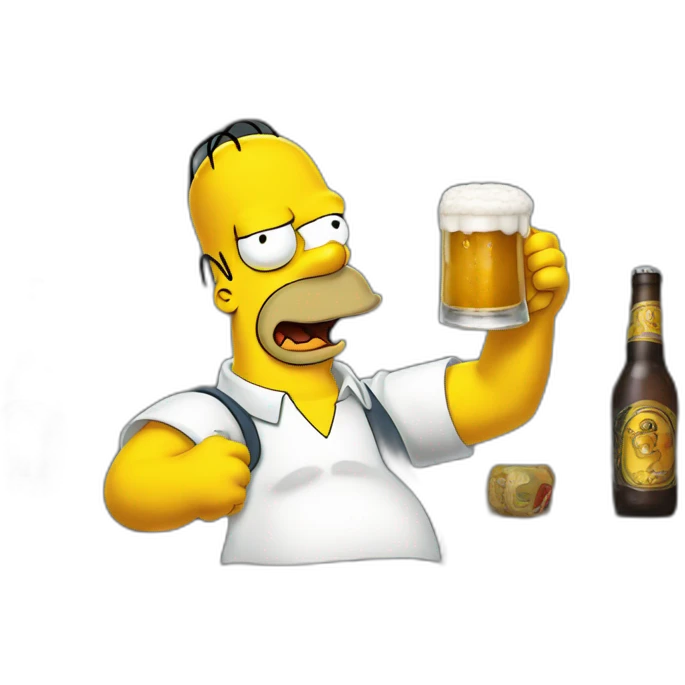 Homer Simpson drink a beer emoji