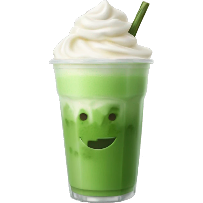 Iced matcha latte with cold foam emoji