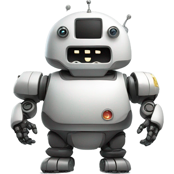 Very fat robot playing video game emoji