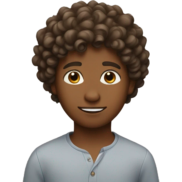 brown boy with curls  emoji
