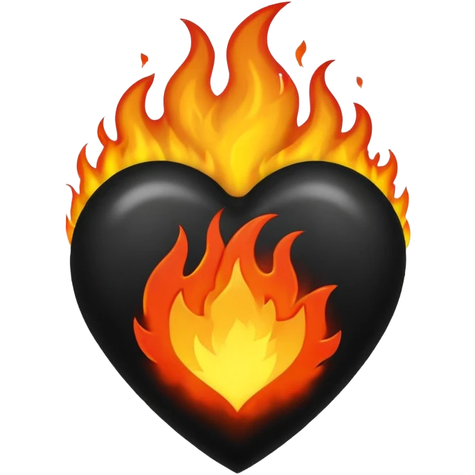 Black heart + fire emoji