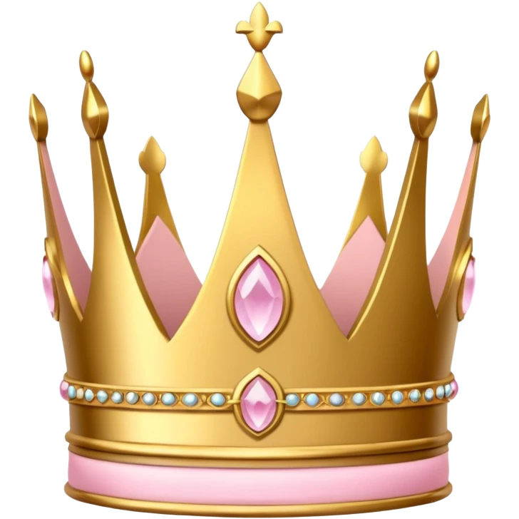 A luxurious golden crown with light pink accents and elegant details, featuring a prominent empty space  emoji