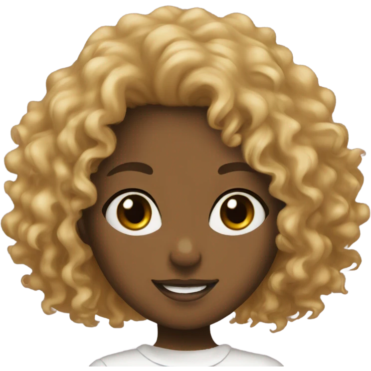 girl with bleach hare, brown eyes, curly hair  emoji