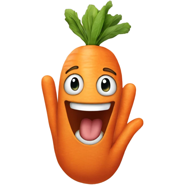 Happy carot with hands emoji