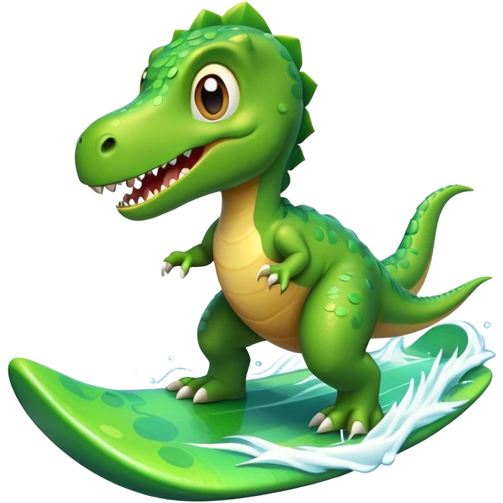 Dinosaurio surfeando emoji