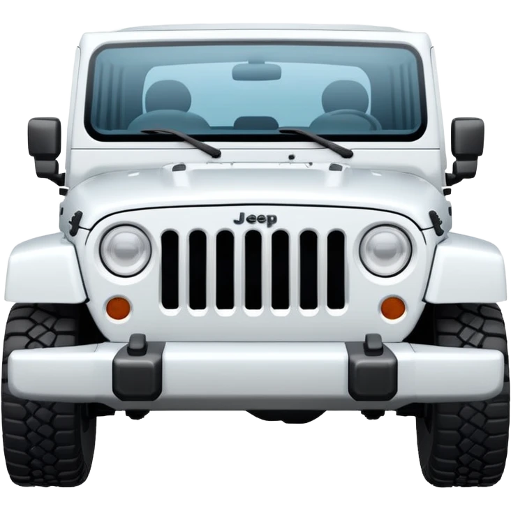 White outline jeep front emoji