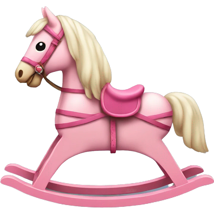Pink wood rocking horse  emoji