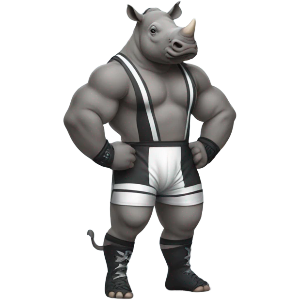 Rhino in a wrestling outfit emoji