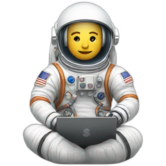 an astronaut working with a laptop emoji