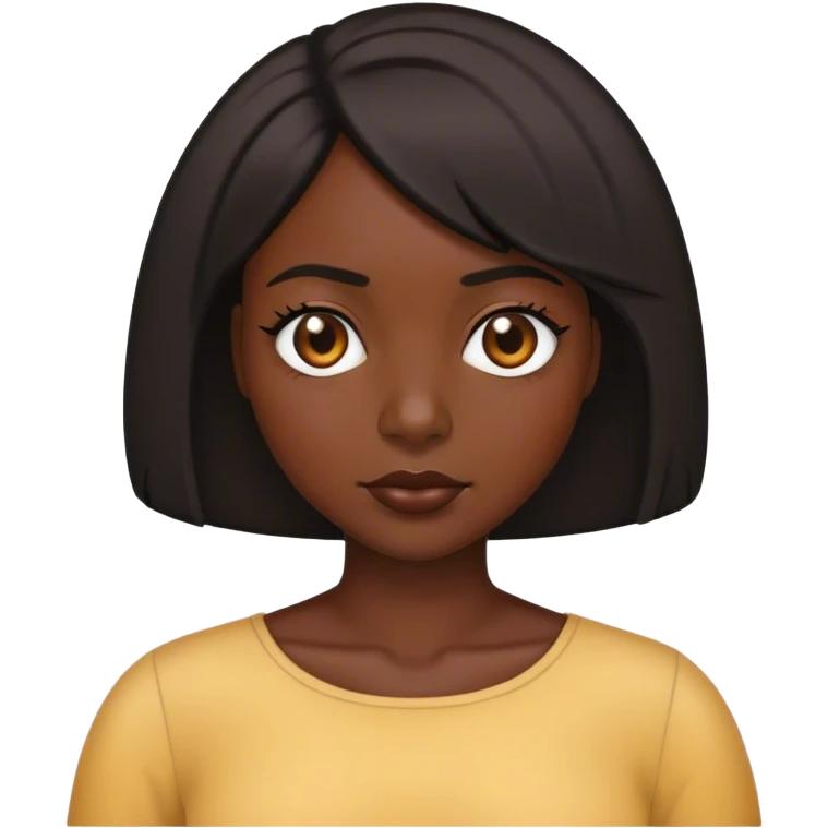 Dark skin woman with bob emoji