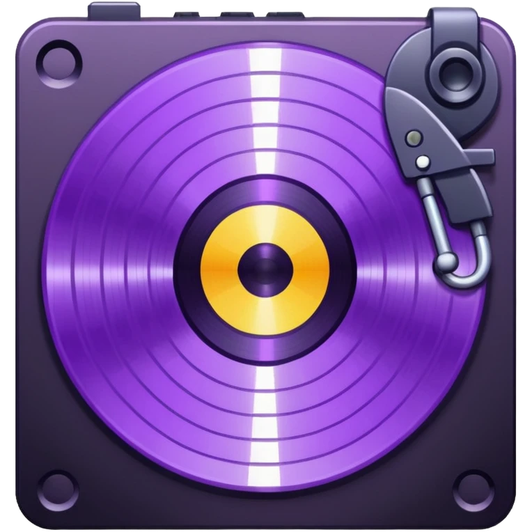 pixelated record with a purple middle emoji