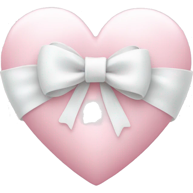 Pastel pink heart with white bow emoji