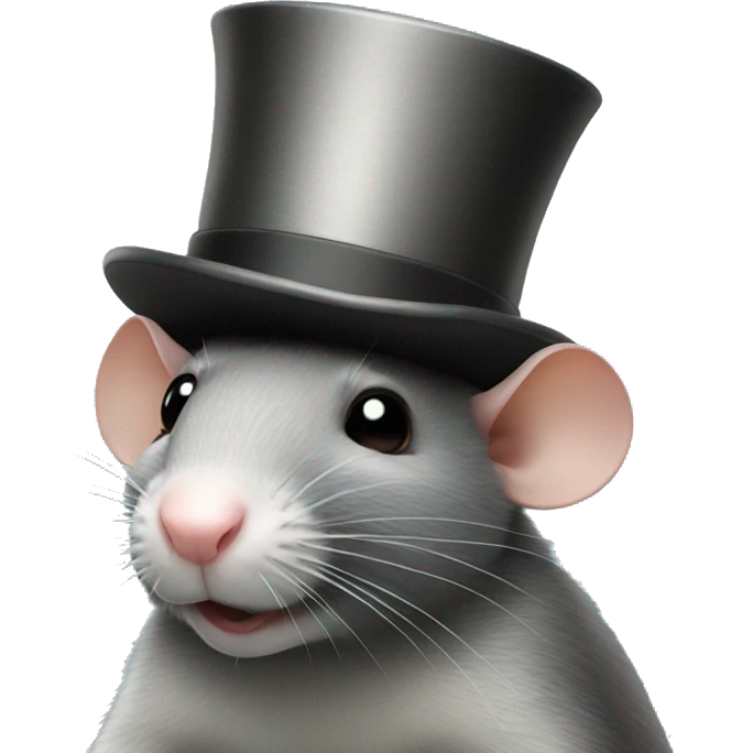 Rat with a top hat emoji