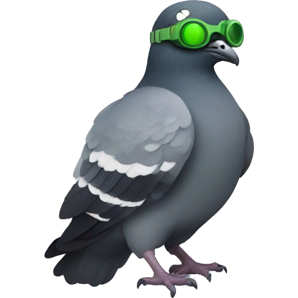 pidgeon wearing night vision goggles emoji