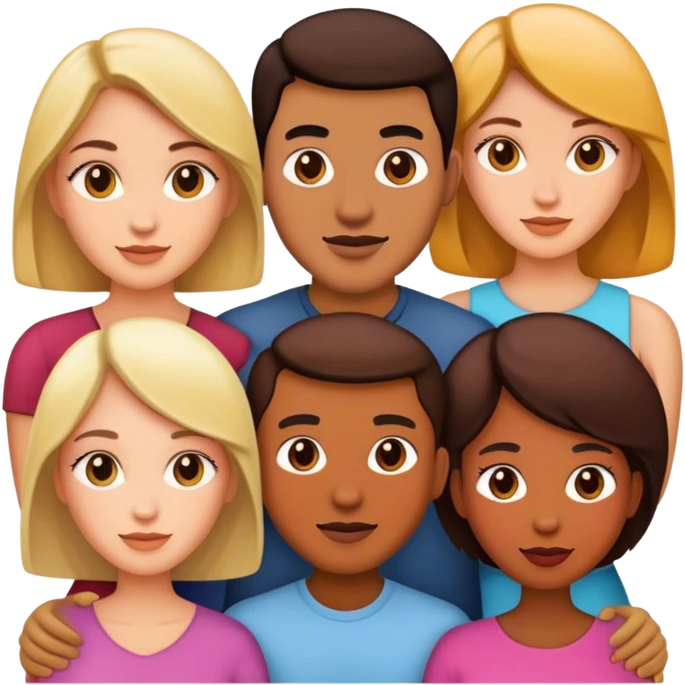 4 people, one man and three women emoji