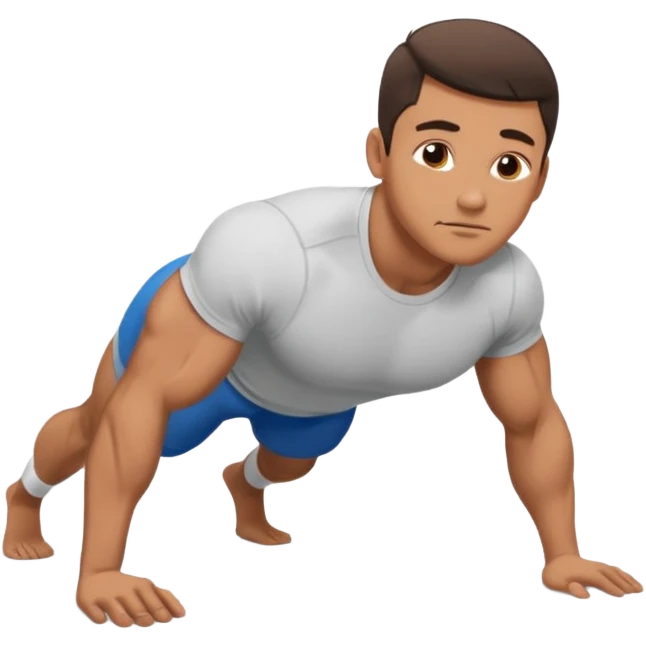 guy workout abs shirt on and plank emoji