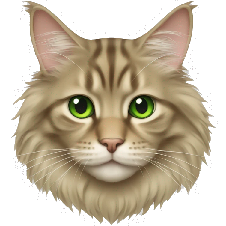 Beige maine coon with green eyes emoji