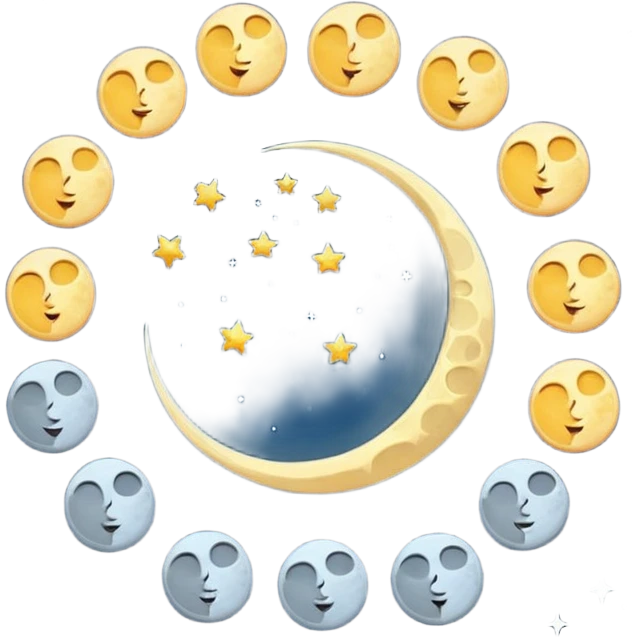 Moon Phases in a single picture  emoji