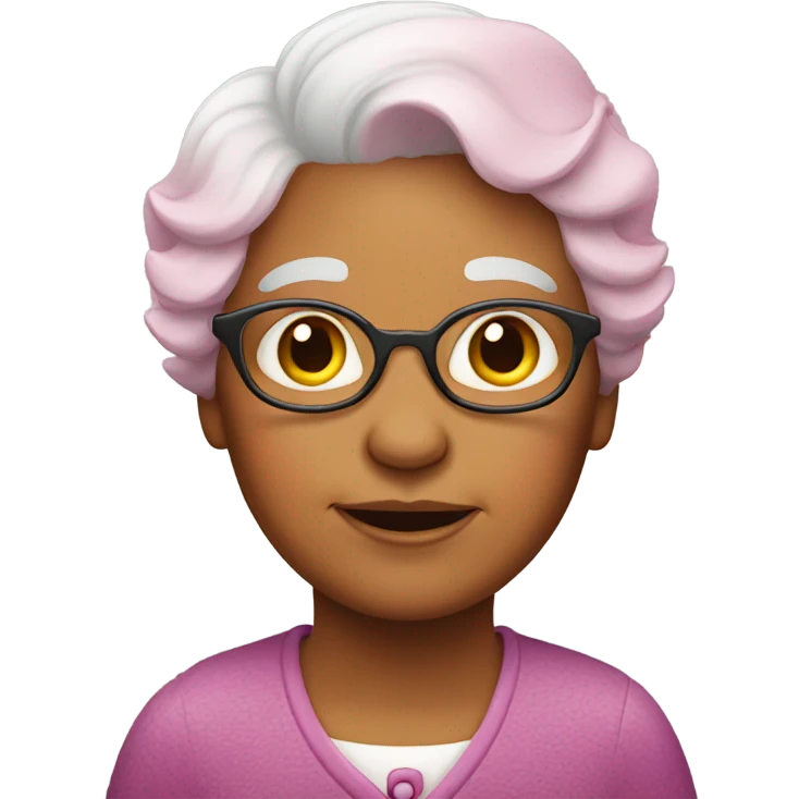 Grandma with pink hair emoji