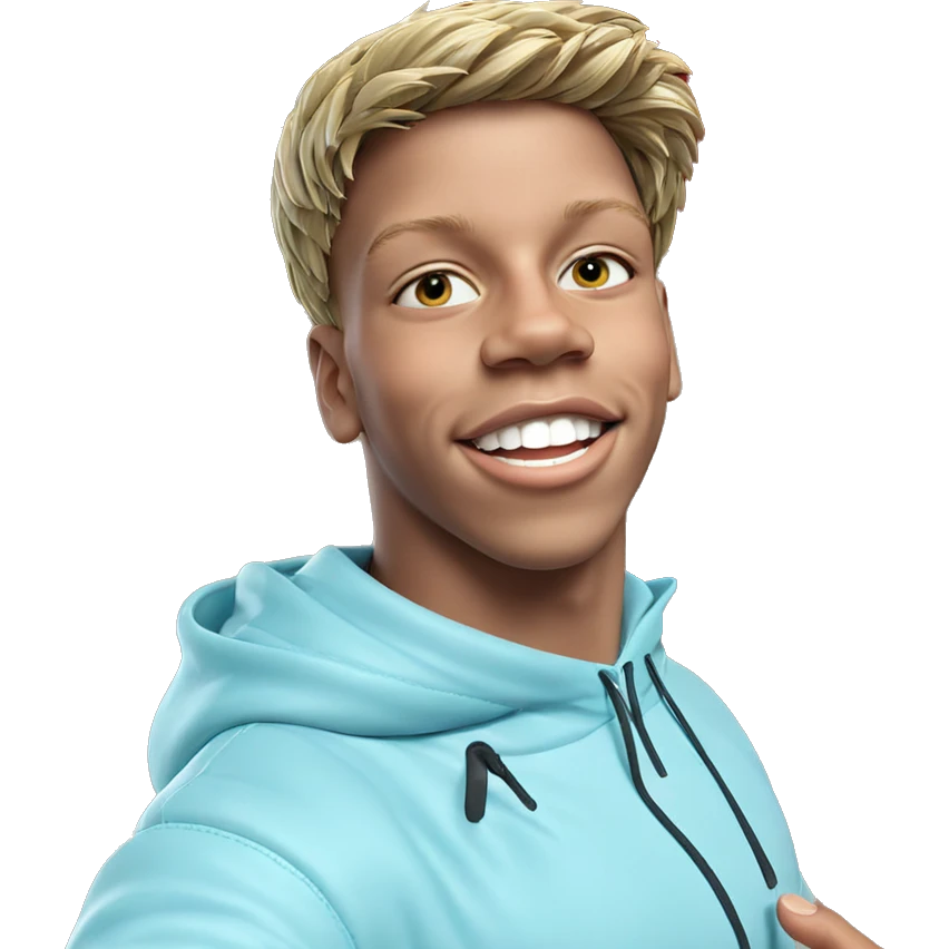 boy in hoodie smiling emoji