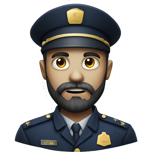 bearded zombie in uniform realistic emoji