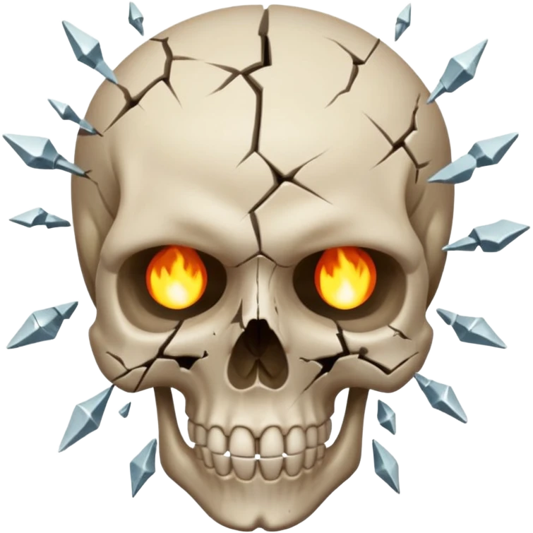 Lebka 💀 vybuchující hlavy ne vlasy emoji
