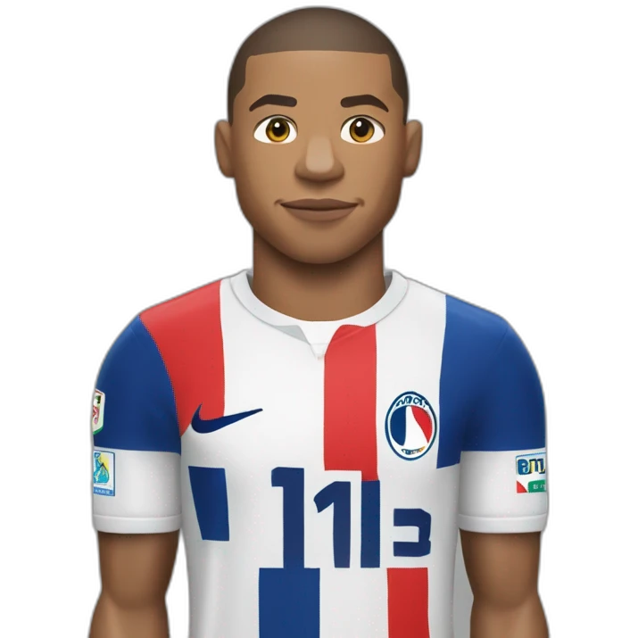 Kylian Mbappe with French jersey emoji