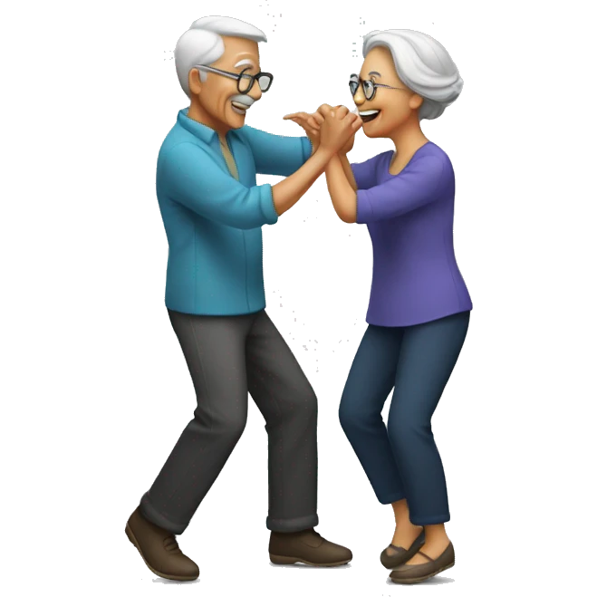 Old couple dancing emoji