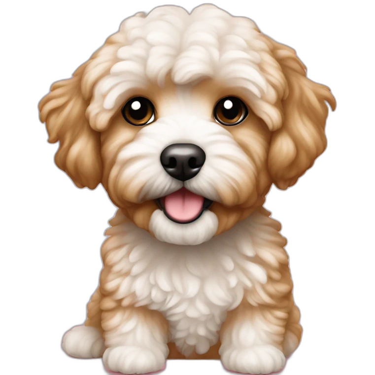 Caramel Maltipoo with white  emoji