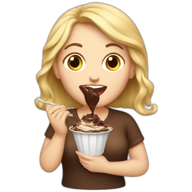 white women eating chocolate emoji