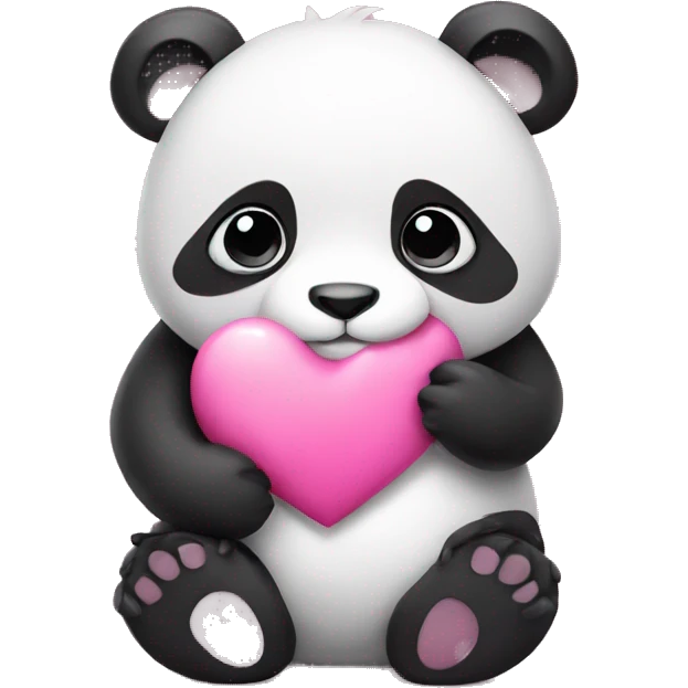 panda holding a pink heart  emoji