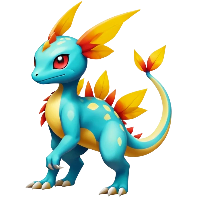 exotic fantasy-creature-Fakémon-Pokémon, full body, with random markings emoji