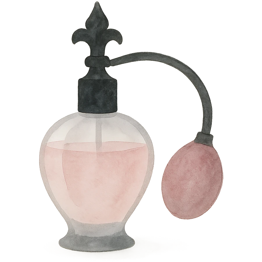 BLACKPINK-inspired gothic perfume atomizer, no hearts, dreamy and elegant, black and pink emoji
