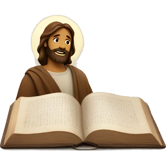 brown aesthetic open bible with Jesus loves you written inside emoji