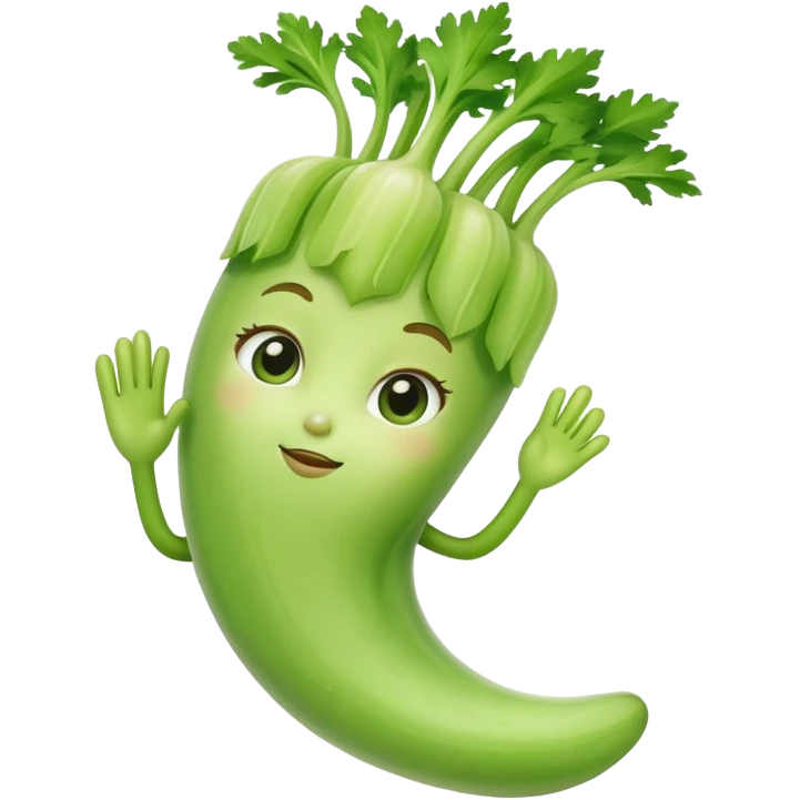 Female Anthropomorphic cute celery emoji