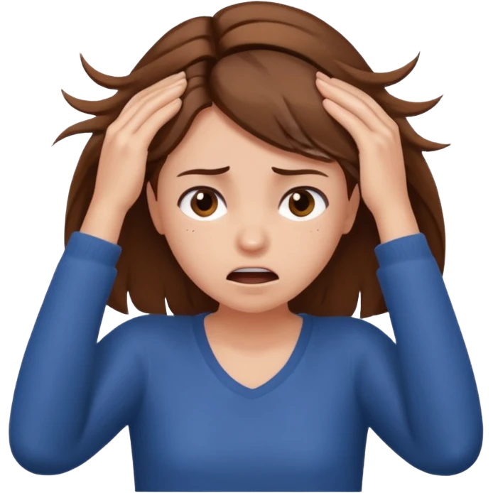 A girl pulling her hair emoji