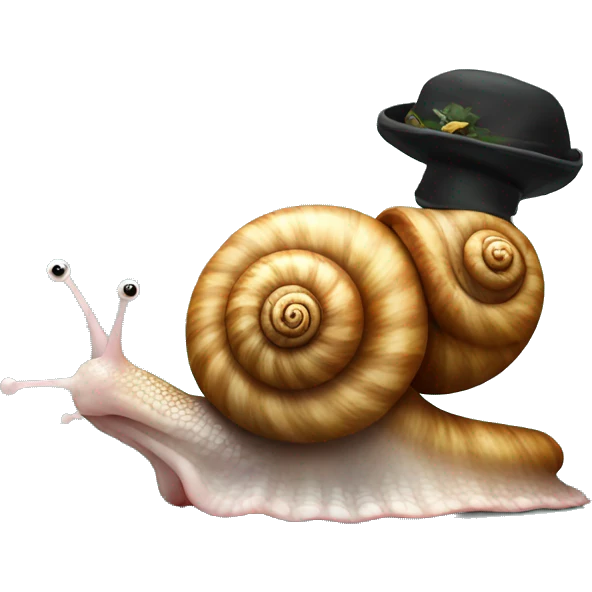 Snail with hat emoji