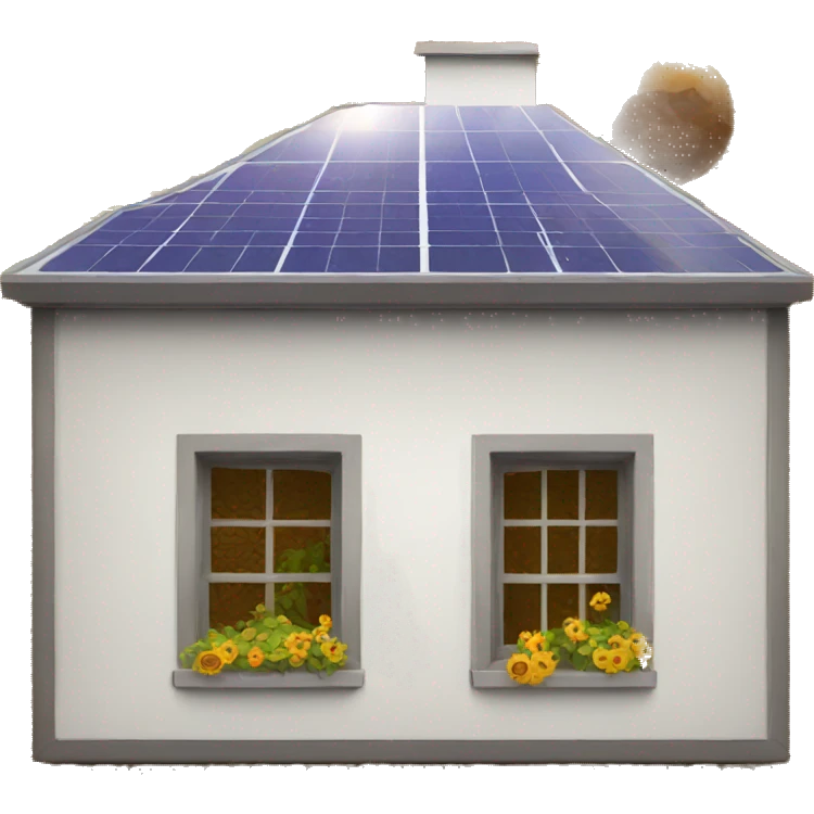 Placa solar en una casa emoji