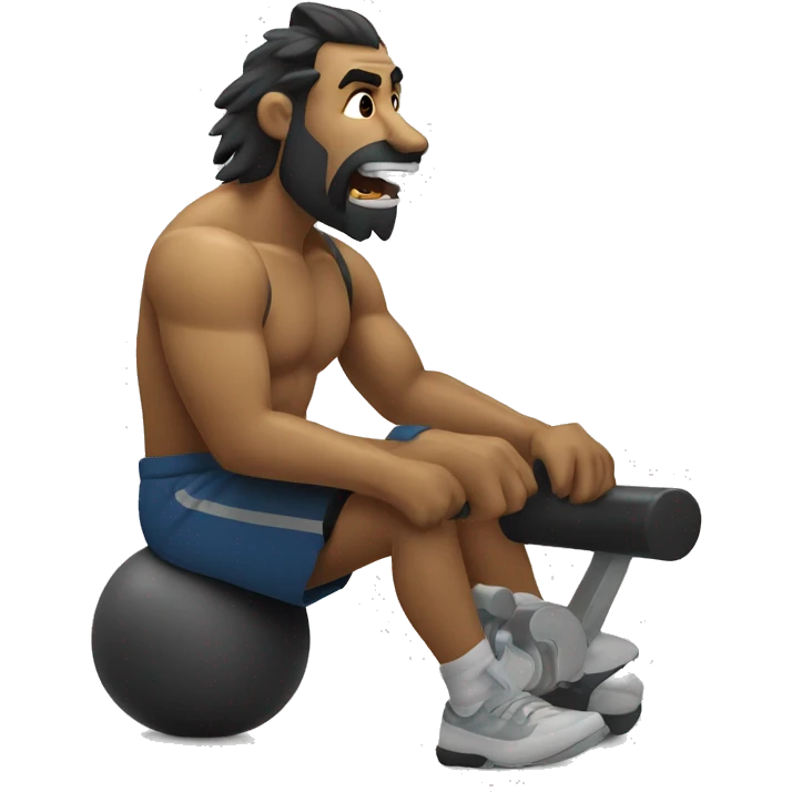 Lobo entrenando pesas emoji