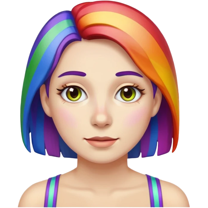 White lesbian rainbow coloured skin emoji