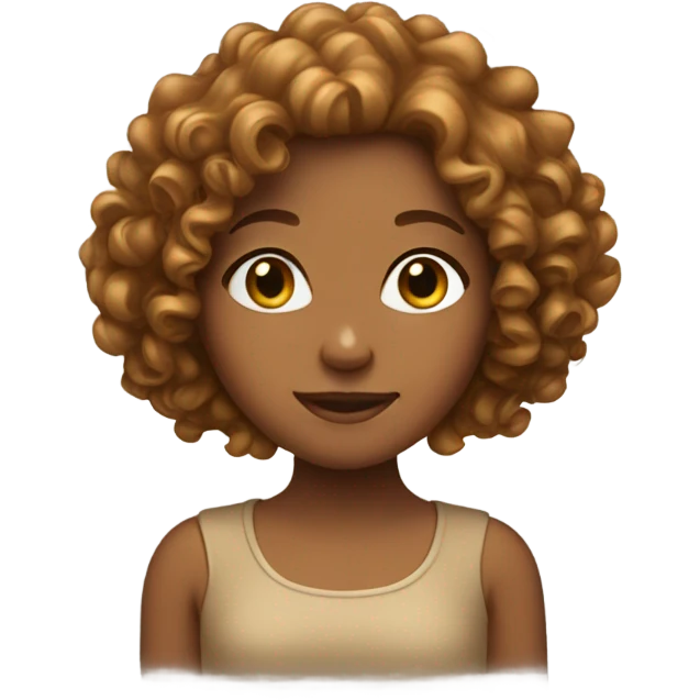 caramel skin girl with curly hait emoji