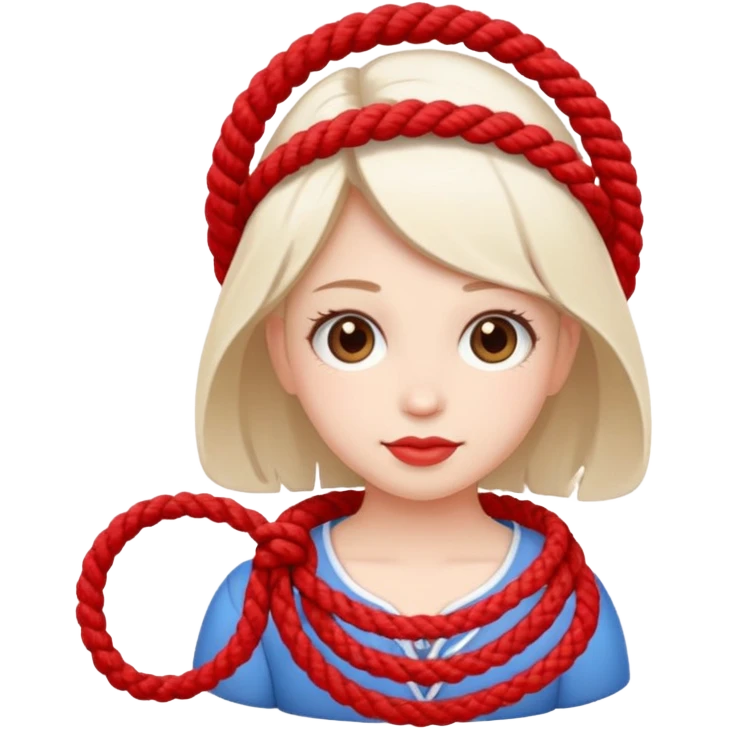 cute suze with red and white rope and floral decoratons emoji