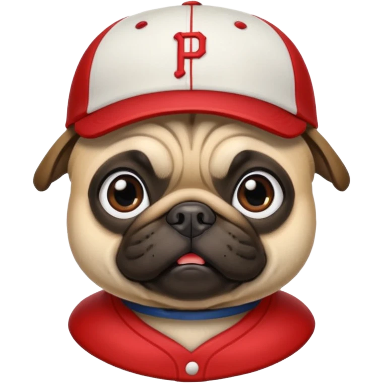pug wearing a baseball hat emoji