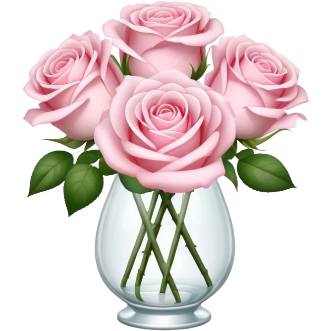 light pink roses bouquet in a vase emoji