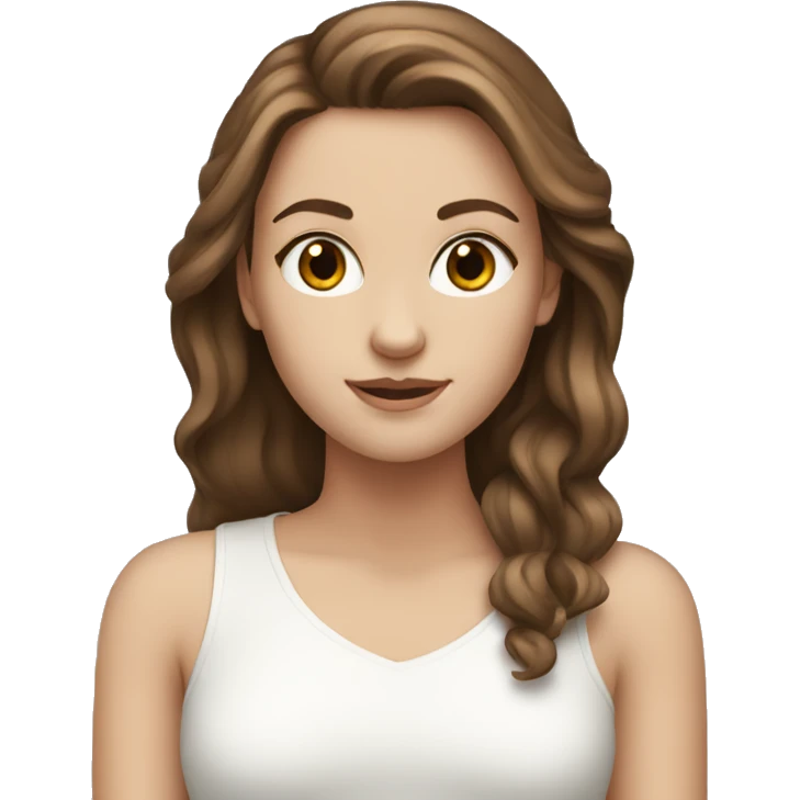 white girl with brown hair emoji