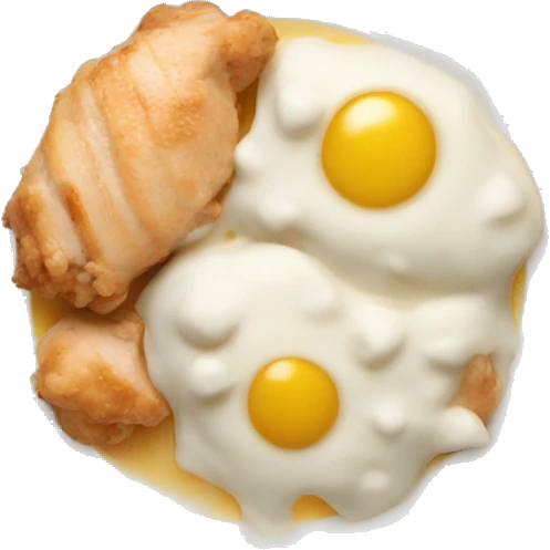 a dish made with milk and chicken emoji