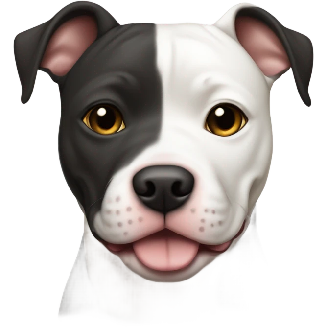 American pitbull terrier black and white dark eyes emoji